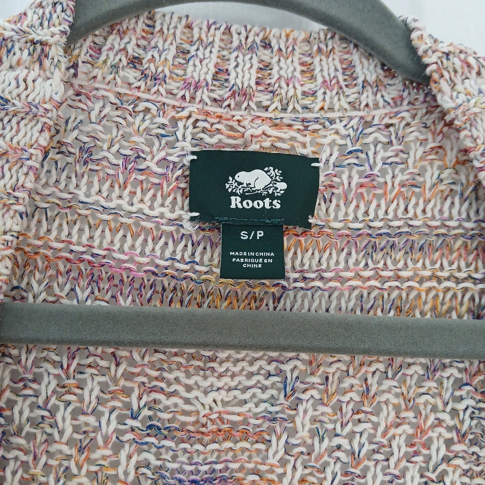 Roots Multi-Color Confetti Knit Open Front Cardigan - Small - Picture 4 of 12